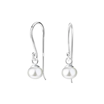 Sterling Silver Freshwater Pearl Drop Earrings - 4mm