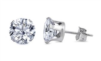 4mm Round CZ Stud Earrings