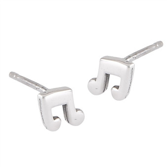 Sterling Silver Music Note Stud Earring