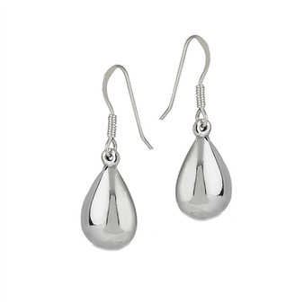 Sterling Silver High Polished Teardrop Dangle Earrings