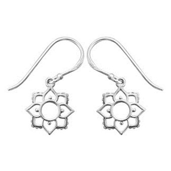 Flower Dangle Earring with Sterling Silver Beading and Openwork