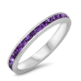 February Birthstone Band - Amethyst