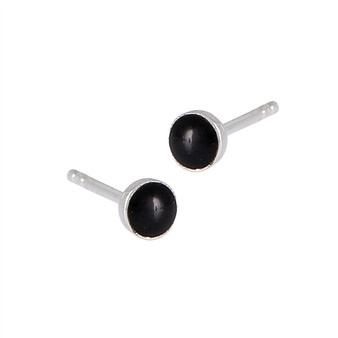 Stud Earring with Synthetic Black Onyx