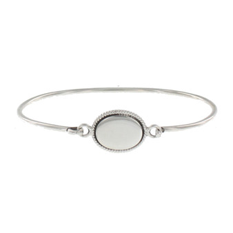 Oval Rope Engravable Bangle 