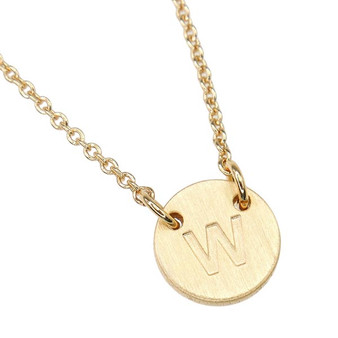 Stamped Initial Disk Necklace