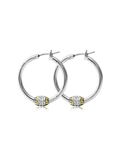 Beaded Pav Hoop Earrings