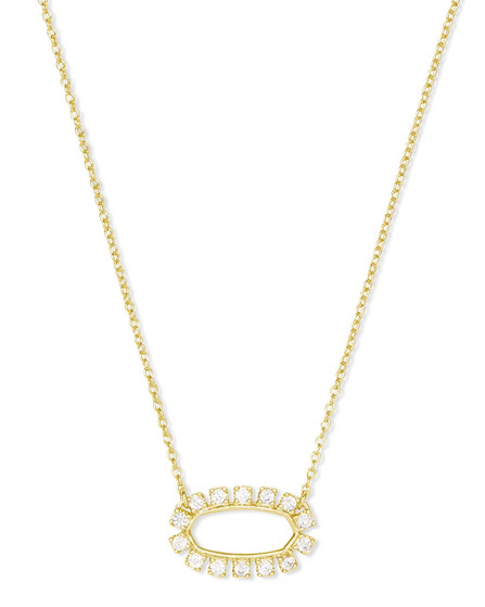 Kendra Scott ELISA Gold Open Frame Crystal Pendant Necklace
