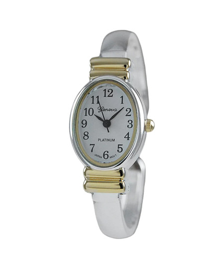Smooth Oval Face with Narrow Band Cuff Watch Smooth Oval Face with Narrow Band Cuff Watch