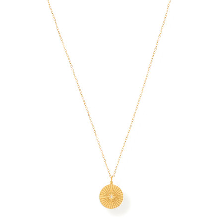 Rue Sunburst Disc Necklace in Gold