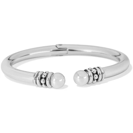 Pretty Tough Stud Open Hinged Bangle Bracelet - Silver