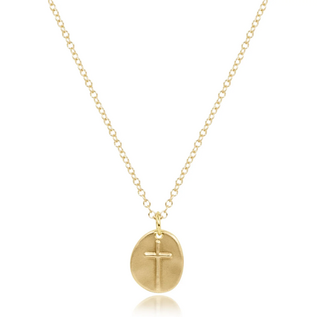 Inspire Cross Small Gold Charm Necklace
