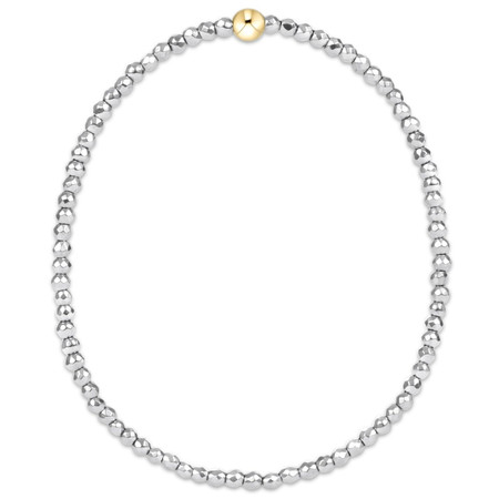 Silver Faceted Hematite 2mm Beaded Bracelet