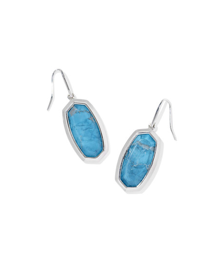 Dani Bezel Drop Earrings in Silver