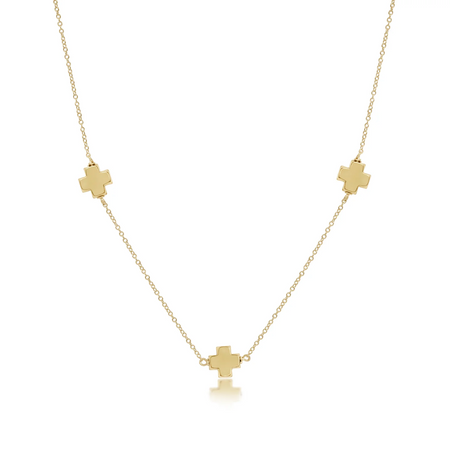 Simplicity Signature Cross Necklace - Gold