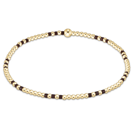 Hope Joy Pattern 2mm Beaded Bracelet - Chocolate