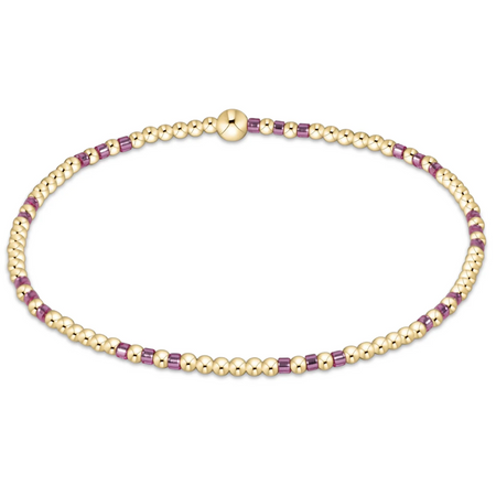 Hope Joy Pattern 2mm Beaded Bracelet - Pink Metallic