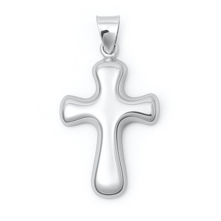 Sterling Silver Polished Cross Pendant