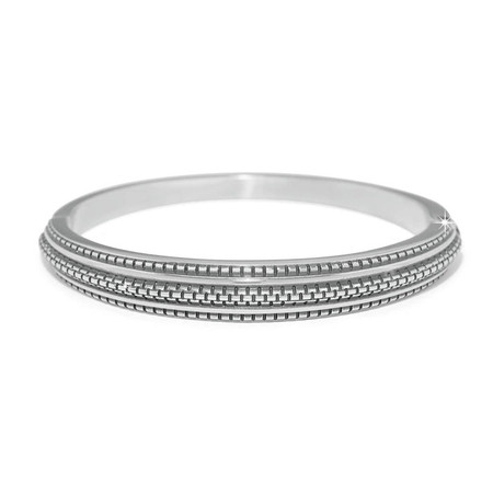 Ferrara Scala Hinged Bangle Bracelet - Silver