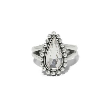 Twinkle Luxe Teardrop Ring - Silver CZ
