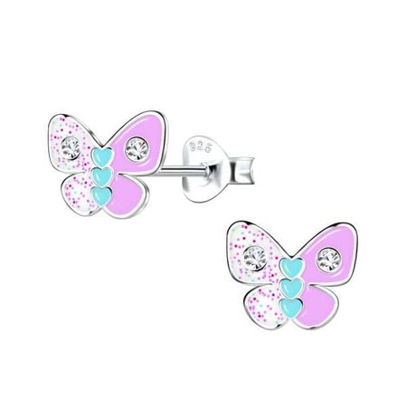 Enamel Butterfly Stud Earrings