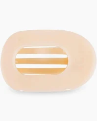 Round Small Flat Hair Clip - Almond Beige