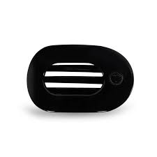 Round Small Flat Hair Clip - Jet Black