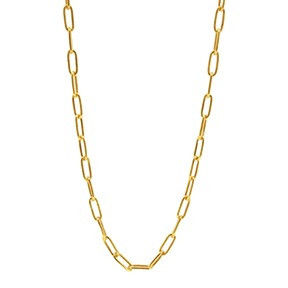 Paper Clip Link Necklace - Gold