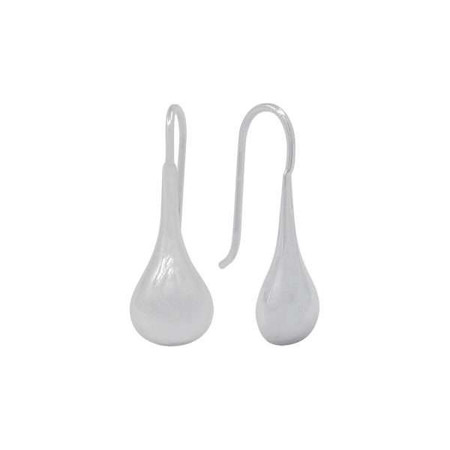 Small Polished Silver Teardrop Drop Earrings