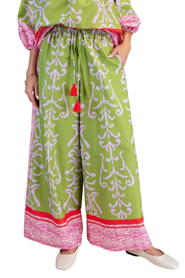 Garden Party Wide-Leg Printed Pants