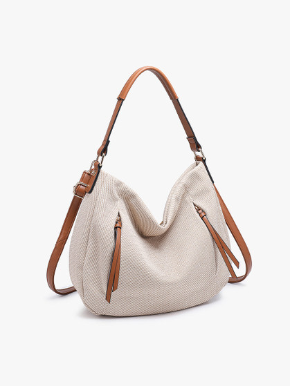 Hailey Canvas Hobo Shoulder Bag with Covertible Strap