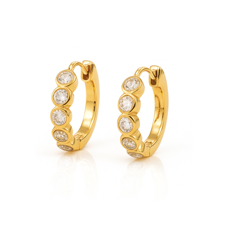 Varra Bezel Mini Hoop Earrings