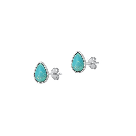 Turquoise Teardrop Stud Earrings