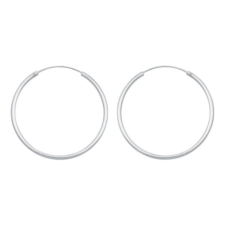Sterling Silver Continuous Hoop Earrings – 2mm