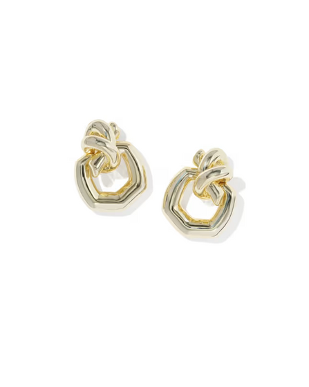 Parker Knot Open Frame Earrings - Gold