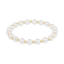 Grateful Pearl 5mm Bead Bracelet - Pearl/Gold
