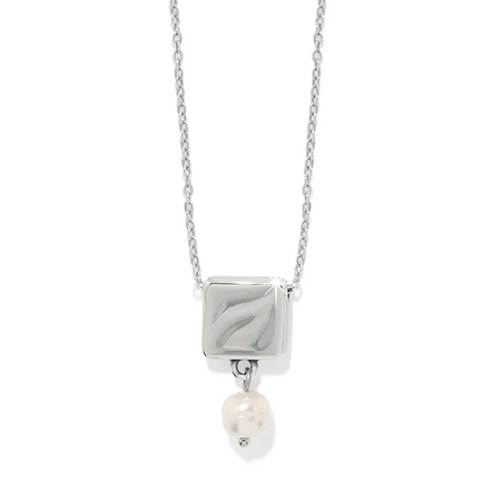 Cascade Cuadra Pearl Drop Necklace - Silver