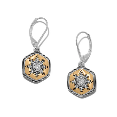 Mosaic Nova Leverback Earrings - Two Tone