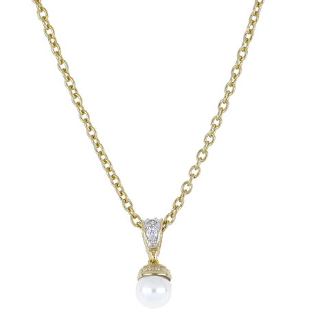 Pedra do Mar Pearl Pendant Necklace - Gold 10mm