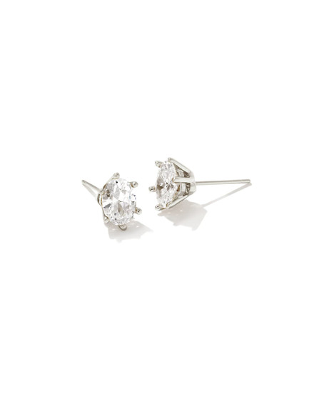 Cailin Crystal Stud Earrings in Silver