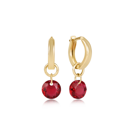 Reflection Charm Huggie Hoop Earrings - July
