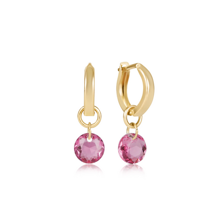 Reflection Charm Huggie Hoop Earrings - October