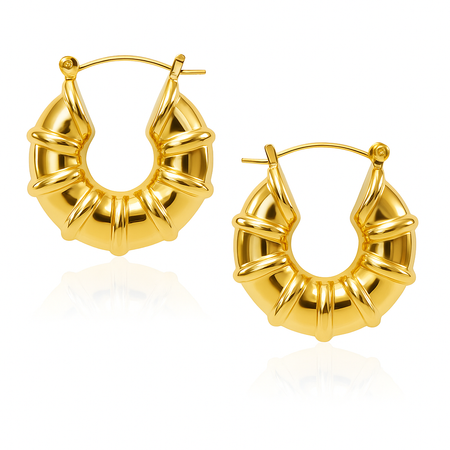 Bex Bamboo Mini Hoop Earrings - Gold