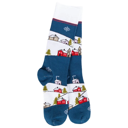 Light Crew Sock - Snow Village