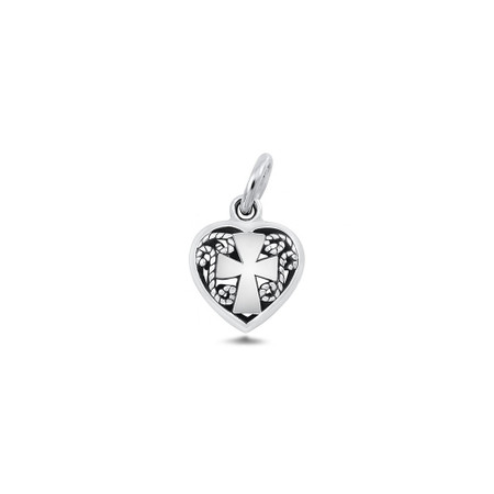 Sterling Silver Heart with Cross Pendant
