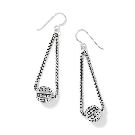 Pebble Dot Bola French Wire Earrings in Silver