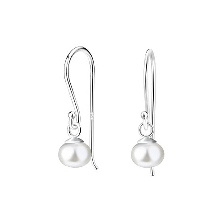 Sterling Silver Freshwater Pearl Drop Earrings - 4mm