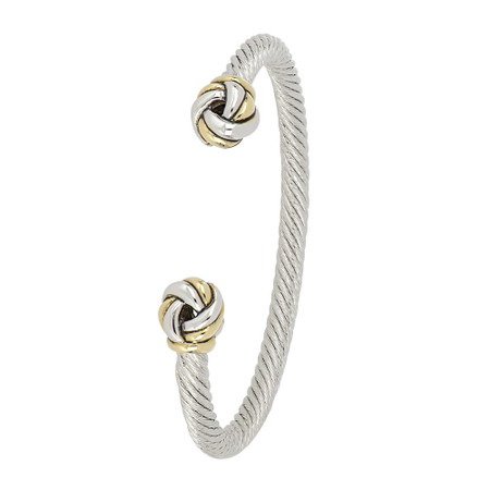 John Medeiros - Infinity Knot Two Tone Ends Wire Cuff Bracelet John Medeiros - Infinity Knot Two Tone Ends Wire Cuff Bracelet