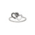 Interlocking Beaded and Smooth Hearts Ring