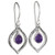 Teardrop Open Marquee Danlge Earrings with Amethyst Stone
