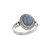 Bali Oval Kyanite Roped Detail Ring with Silver Beaded Band